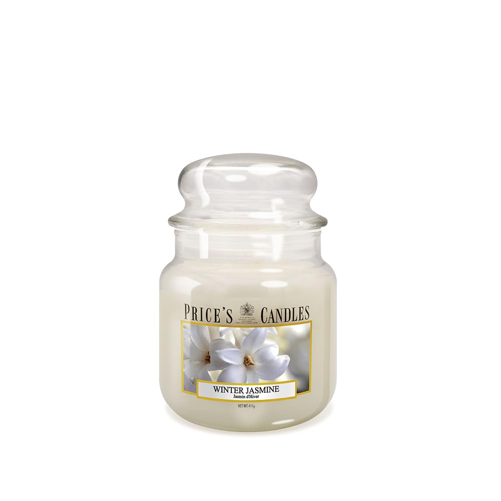 Price's - Winter Jasmine Medium Jar Candle - Sweet, Delicious, Quality Fragrance - Long Lasting Scent - Up to 90 Hour Burn Time - Ideal for All Occasions