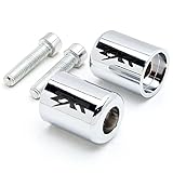 Krator Chrome Bar Ends ZXR Engraved Hand Grips Handlebar For 2003-2012 Kawasaki ZX6R-636