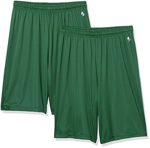 Soffe Men;s Interlock Short 2 Pack, Dark Green, Large