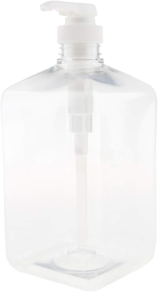 perfk Refillable Liquid Soap Pump Bottles 1000ml Great for Travel Liquid Dispenser - Clear, 15ml output