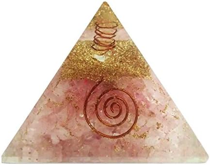 Rose Quartz Stone Pyramid Healing Crystals Reiki Organite Pyramid Reiki Spritual Gift With Red Gift Pouch