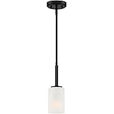 DESIGNERS FOUNTAIN Carmine Pendant Light, 12.25 Inch Hanging Ceiling Fixture for Kitchen Island and Dining Room, Matte Black,