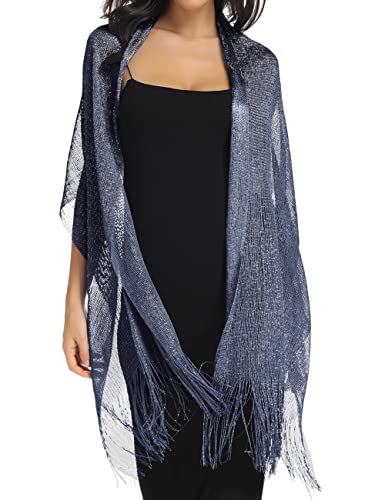 rheane sparkling metallic shawls and wraps for evening party dresses
