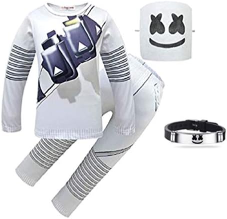 3pcs Kids dj Music Halloween Costume Set led mask Music Festival and Masquerade with Free Bracelet