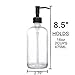 2 Pack Thick Clear Glass Pint Jar Soap Dispenser with Oil Rubbed Bronze Stainless Steel Pump, 16ounce Clear Boston Round Bottles Dispenser with Rustproof Pump for Essential Oil, Liquid Soap