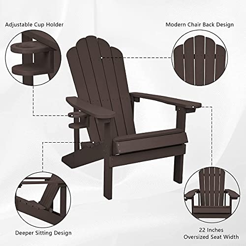 Patio Watcher Poly Lumber Classic Adirondack Chair with Cup Holder