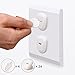Baby Proofing Electrical Outlet Plug Covers BALFER Electric Socket Protector Caps Kit Anti-loose Safety Design ( 24 Covers + 4 Keys, White)