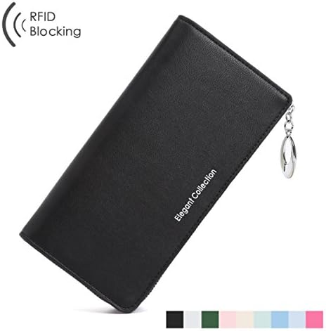 Aoliner Wallets for women RFID Blocking Zipper Pocket Multi Cards Organizer Clutch