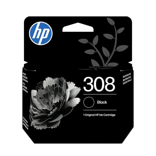 308 Nero, 7FP21UE, Cartuccia Originale da 160 Pagine, Compatibile con Stampanti Envy 6110e, 6120e, 6122e, 6130e, 6132e, 6520e, 6530e, 6532e