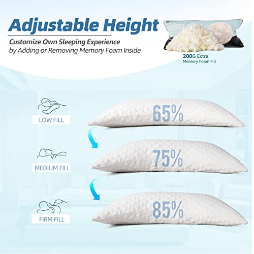 MASTERY MART Side Sleeper Pillow, Memory Foam Bed Neck Pillow for Pain