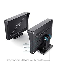 aokur Cámara de seguridad de coche de instalación rápida, sin necesidad de tornillos, IP68, resistente al agua, visión nocturna, gran angular, con monitor LCD de 4,3 pulgadas, sistema de asistencia inversa para camioneta y aparcamiento
