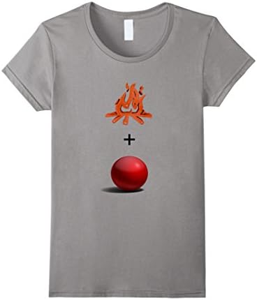 Womens funny atomic fire + ball alcoholic drinking tshirt Large Slate