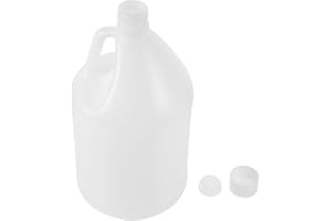 KALLORY Plastic Water Container 4L 1 Gallon Jug with Handle and Screw Cap, Refillable Wide Mouth Bottle for
