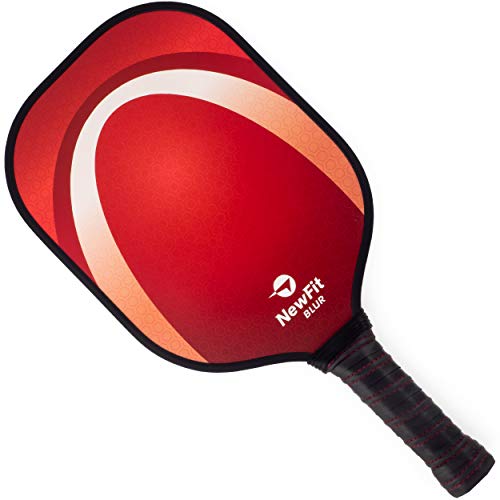 NewFit Blur Pickleball Paddle - USAPA Approved - Graphite Face & Polymer Core for a Quiet and Light Racket (Red Single)