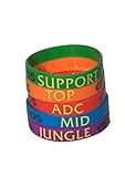 Summoner's Rift League of Legends Bracelet Top Jungle Adc Mid Support Silicone - PACK of 5