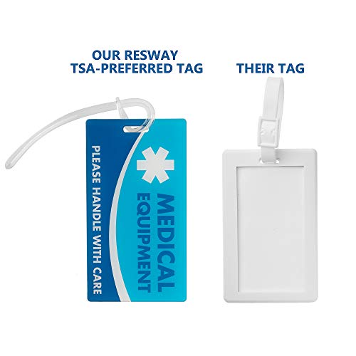 Medical Equipment ID Identification Luggage Tag Blue Medical Alert
