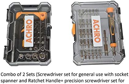 ACHRO Screwdriver Set of 54 Pieces/Scewdriver Set for Home/Precision Screwdriver Set for Home with Box spanners/Screwdriver Set for Mobile/Laptop/iPhone/ipad/MacBook/Screwdriver Set for car