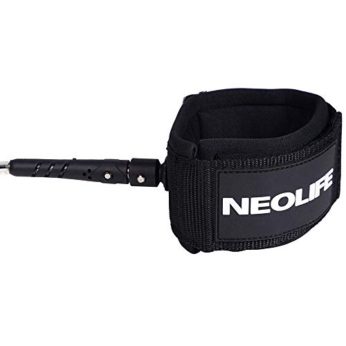 Neolife Coiled Premium Surfboard Leash,Stand Up Paddle Board Leash Ankle Strap Leg Rope with Double Stainless Steel Swivels for Longboard Snowboard Sup Leashesï¼ˆ7Ft Transparent Black