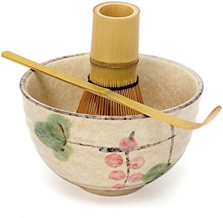 3pcs Sets Tea Ceremony Matcha Ceramic Tea Bowl Bamboo Tea Scoop Matcha Whisk - No2