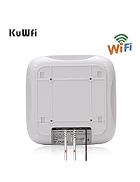 kuwfi   Soporte de techo punto de acceso inalámbrico, doble correa WiFi inalámbrico AP Router con 24 V PoE largo alcance soporte de pared techo Router fuente de un cobertura inalámbrica estable