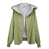 Womdee Women Zip Up Hoodie Long Sleeve Plus Size Casual Jacket Autumn Winter Outwear