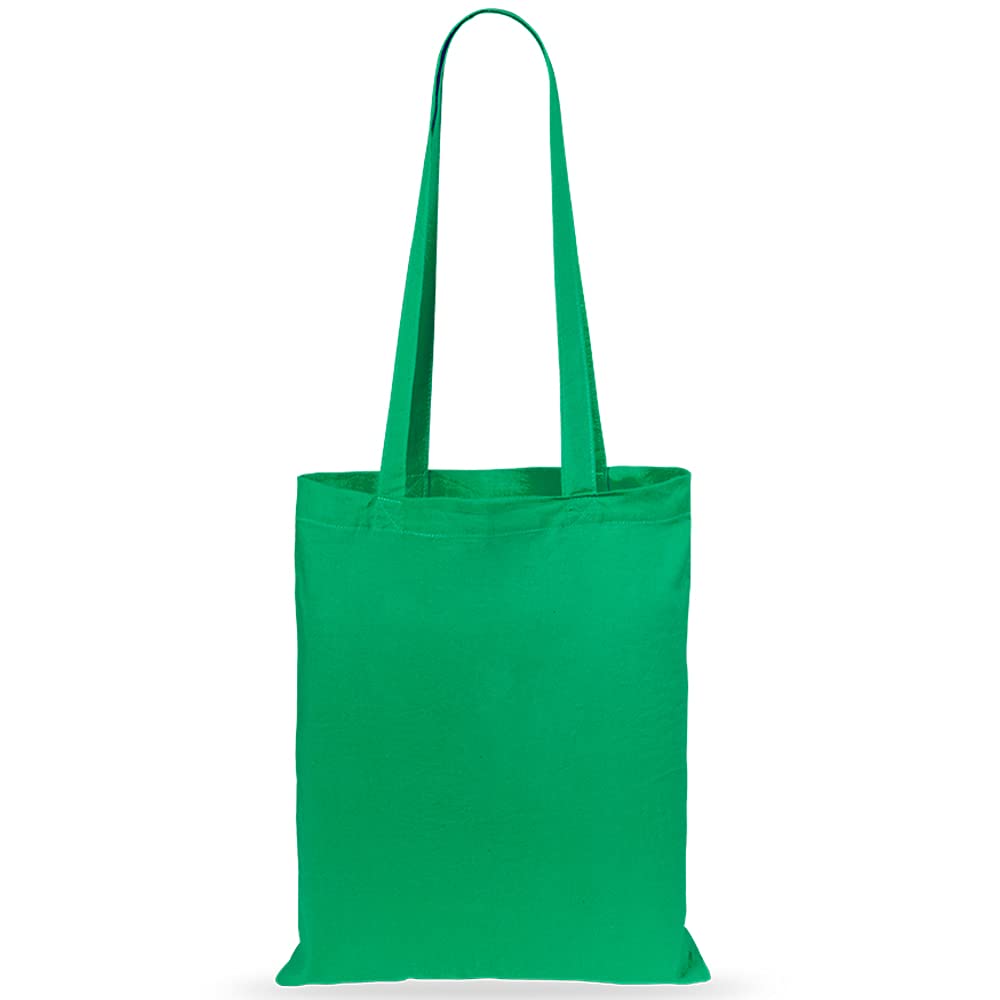 eBuyGB Shopping Tote Shoulder Bag, 100% Cotton, Green, 2.54 x 2.54 x 2.54 cm