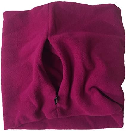 SHOLDIT Convertible Neck Gaiter with Pocket. Converts to Hat, Face, Neck & Ear Warmer - Fleece Fuchsia