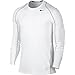 Nike Men's Pro Cool Top White/Matte Silver/Black Size Large