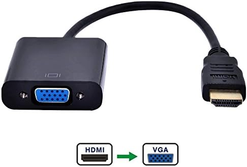 HDMI to VGA, Foxroar Gold-Plated 1080P HDMI to VGA Adapter Converter Male to Female for Computer, Desktop, Laptop, PC, Monitor, Projector, HDTV, Chromebook, Raspberry Pi, Roku, Xbox - Black