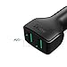 AUKEY FM Transmitter with 2-Port USB Car Charger, Built-in Mic for any Devices with 3.5mm Audio Plug