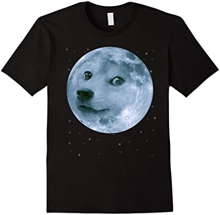 Men's Moon Doge In Space - Funny Meme T-Shirt For Men / Women Large Black