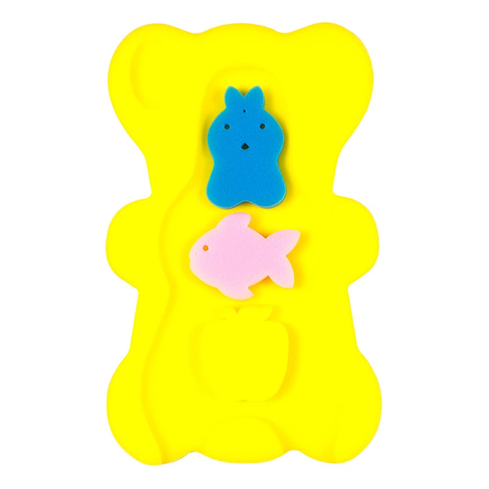 BEWAVE Comfy Baby Bath Sponge Cushion, Skid Proof Bath Mat, Yellow