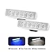 Jiawill Dual Color Marine LED Spreader Flood Deck Light for Boat White Housing (Pack of 2) DC 9~32V with 316L Stainless Steel Bracket (White Housing, White & Blue Beam)