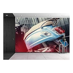 Back of Street Scooter - Removable Wall Mural | Self-Adhesive Large Wallpaper - 66x96 inches