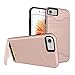 iPhone7 Case ,AoBoChi Extreme Protection Multifunction Kick -Stand Card Slot Wallet Slim Fit Dual Layer Protective case for iPhone7 4.7Inch (Rose red)