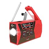 [Upgraded Version] Esky Emergency Solar Hand Crank Radio, NOAA Weather Radio for Emergency with AM/FM, LED Flashlight, Reading Lamp, 2000mAh Power Bank and SOS Alarm