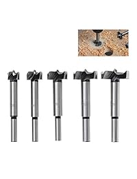 qlouni 5 paquetes Forstner Bisagra vástago bits Sets 15 35 mm Acero de alto carbono de largo Ronda cortador de agujero brocas para madera de plástico de madera contrachapada