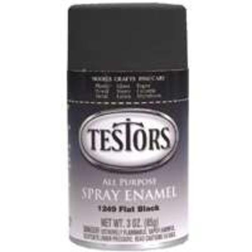 Testors Aerosol Enamel Paint 3oz-Flat Black