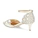 XYD Ballroom Dance Shoes Wedding Sandals Pumps with Rhinestones Ankle Strap Peep Toe Heels for Women