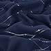 Deconovo Blackout Grommet Silver Pattern Printed Curtains, Navy Blue, 52W x 95L