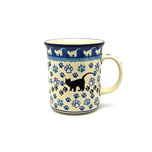 Polish Pottery Mug – Big Straight Sided – Boo Boo Kitty