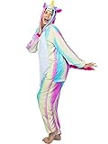 Adult Onesie Unicorn Pajamas for Women Kigurumi Animal Cosplay Halloween Costume, Rainbow Unicorn 2, S For Height 59