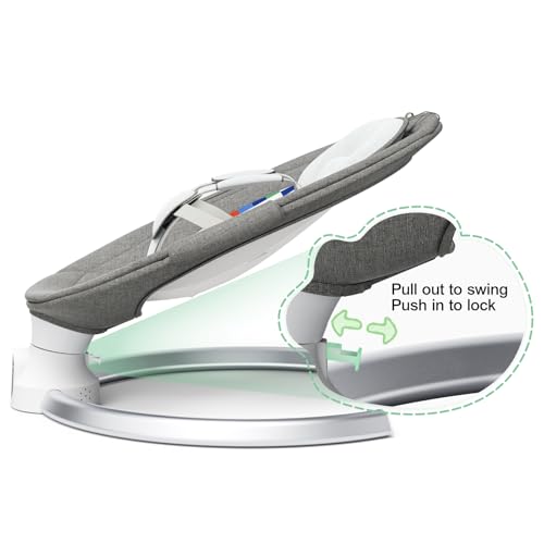 Helangel Electric Rocking Chair Electric Baby Hammock with Remote Control and Wireless Connection Baby Rocking Chair with 5 Point Safety Harness for Children up to 9 kg 5 Speed Balance