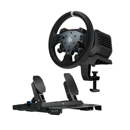 Logitech G RS50 System, configuration de volant de simulation de course en 3 pièces - base de volant RS50 avec Direct Drive 8 Nm, RS Wheel Hub avec 13 boutons et RS Round Wheel 28 cm - PS5/PS4/PC - Noir