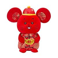 Smilesky Plush Rat Mouse Stuffed Animals 2020 Chinese New Year Zodiac Animal Mascot Toys Gifts Red 10 Inches