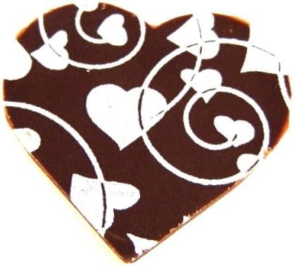 Chocolate Heart / White Line - 20 pieces