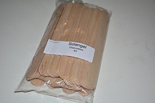 Solangel Large Wide Wood Wax Spatula Applicator 6" x 3/4 50 pc/pack