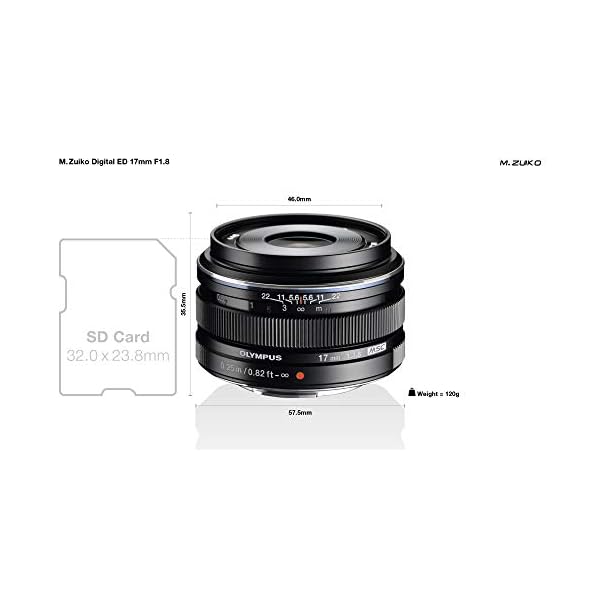 Olympus M.Zuiko Digital 17mm F1.8 Objektiv, lichtstarke Festbrennweite, geeignet für alle MFT-Kameras (Olympus OM-D & PEN Modelle, Panasonic G-Serie), schwarz – Bild 3