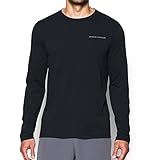 Under Armour Men's Charged Cotton Long Sleeve T-Shirt, Black/Steel, Medium