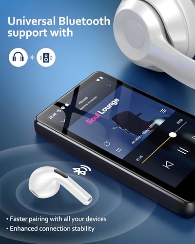 Spotify MP3 Player with Bluetooth and WiFi, AGXOV MP4 Music Player with 4.02 Inch Touchscreen Screen, Portable Android MP3 with Audible, Deezer, Play Store, Black